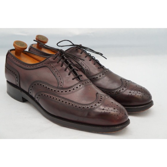 Allen Edmonds Barrington Burgundy Leather Wingtip Blucher Dress Shoe SZ 12 D - Picture 6 of 12